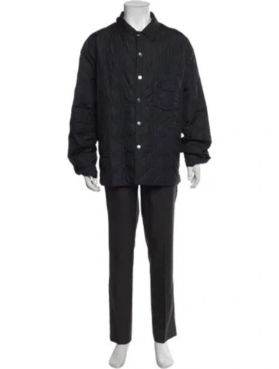 Pre-owned Dior Men 2023 Cannage Pattern Utility Jacket In Blue