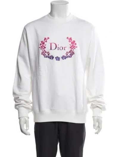 Pre-owned Dior Men 2023 Floral Print Pullover In White