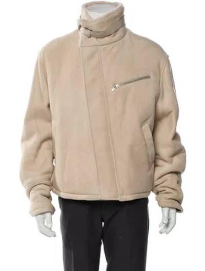 Pre-owned Dior Men 2023 Lamb Leather Moto Jacket In Gray