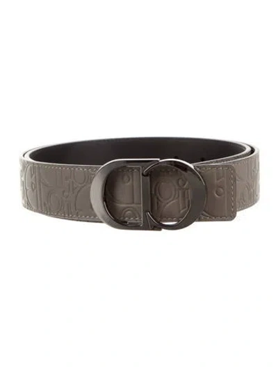 Pre-owned Dior Men 2023 Leather Belt In Gray