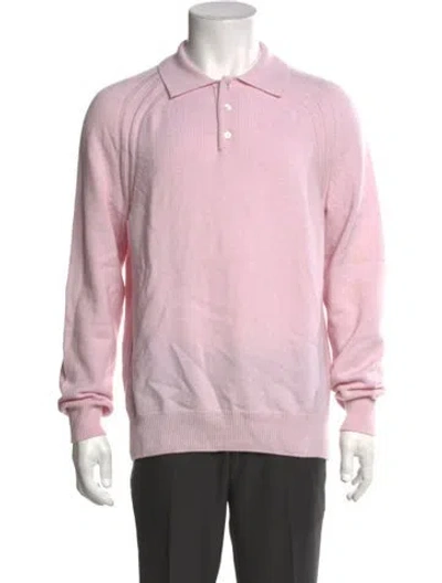 Pre-owned Dior Men 2023 Oblique Jacquard Polo Sweater In Pink