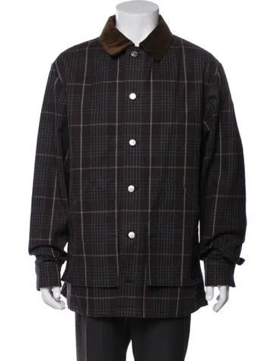Pre-owned Dior Men 2023 Plaid Print Jacket In Blue