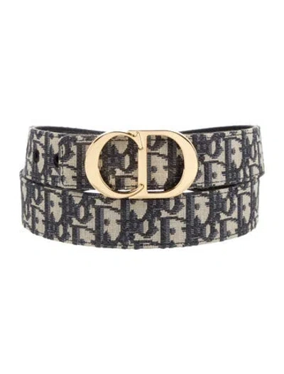 Pre-owned Dior Men 2023 Reversible Oblique Waist Belt