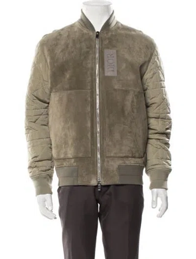 Pre-owned Dior Men 2023 Signature Logo Bomber Jacket In Green