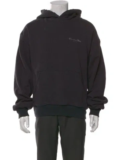 Pre-owned Dior Men 2023 Signature Logo Hoodie In Black