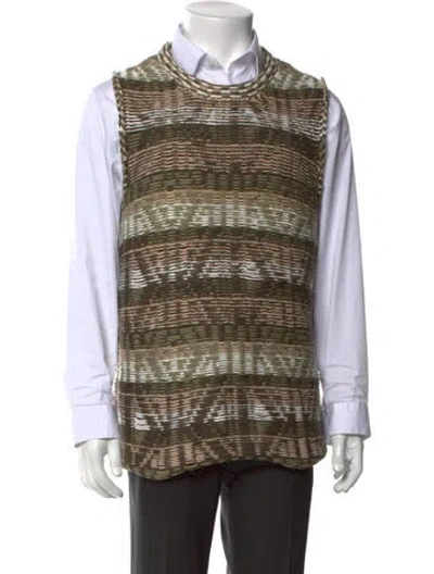 Pre-owned Dior Men 2023 Striped Sweater Vest In Green