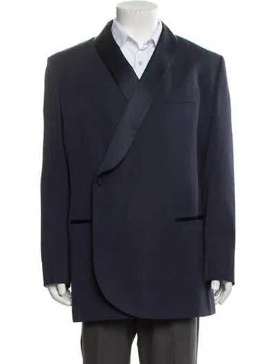 Pre-owned Dior Men 2023 Virgin Wool Blazer In Blue