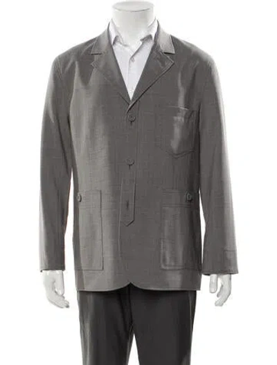 Pre-owned Dior Men 2023 Virgin Wool Blazer In Gray