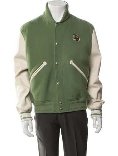 Pre-owned Dior Men 2023 X Denim Tears Varsity Jacket In Green
