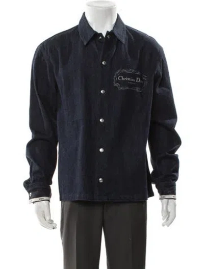Pre-owned Dior Men 2023 X Duncan Grant Couture Denim Jacket In Blue