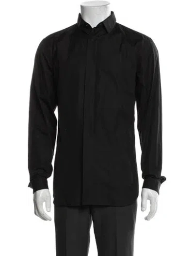 Pre-owned Dior Men 2024 Bee Accent Dress Shirt In Black