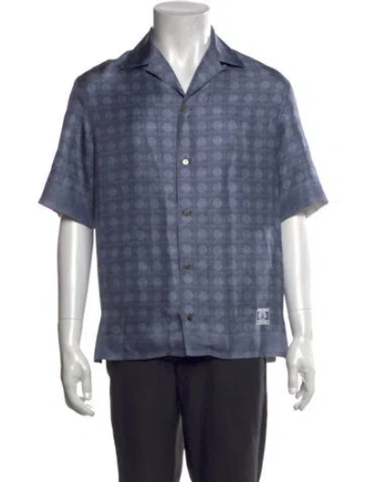Pre-owned Dior Men 2024 Cannage Pattern Shirt In Blue