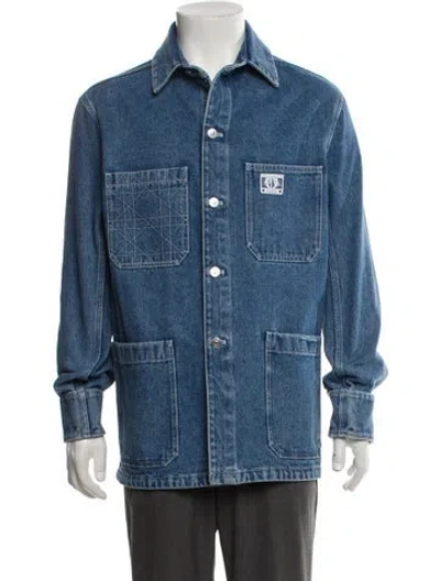 Pre-owned Dior Men 2024 Chore Denim Jacket In Blue