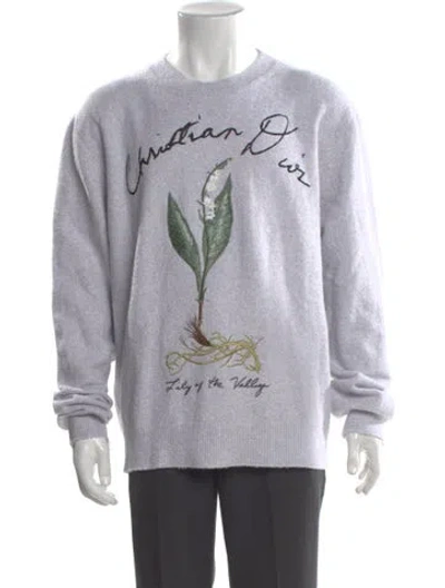 Pre-owned Dior Men 2024 Graphic Print Pullover In Gray