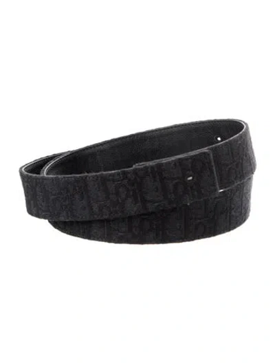 Pre-owned Dior Men 2024 Oblique Jacquard Belt Kit In Black