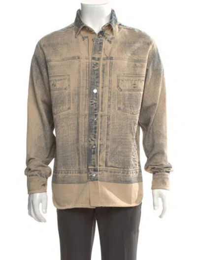 Pre-owned Dior Men 2024 Printed Overshirt Denim Jacket In Neutral
