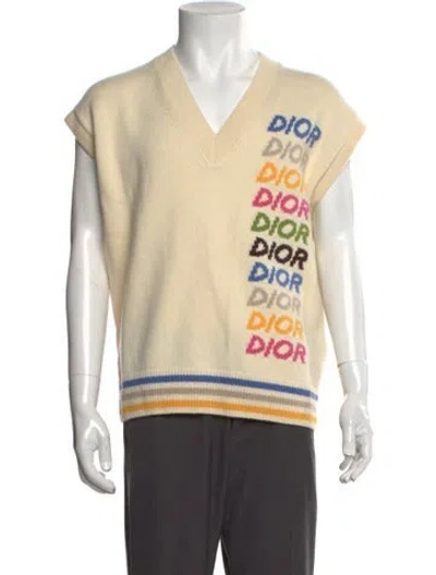Pre-owned Dior Men 2024 Signature Logo Sweater Vest In Neutral