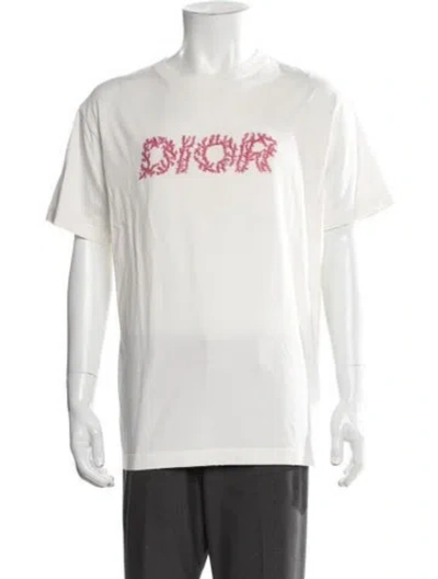 Pre-owned Dior Men 2024 Signature Logo T-shirt In White