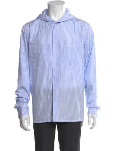 Pre-owned Dior Men 2024 Striped Dress Shirt In Blue