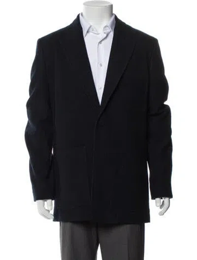 Pre-owned Dior Men 2024 Virgin Wool Blazer In Blue