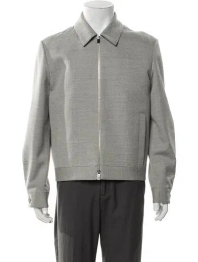 Pre-owned Dior Men 2024 Virgin Wool Moto Jacket W/ Tags In Gray