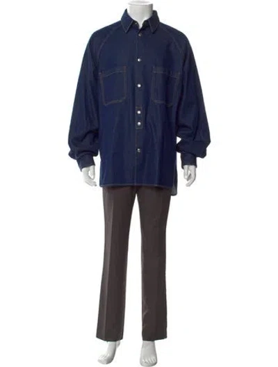 Pre-owned Dior Men 2025 Long Sleeve Shirt In Blue
