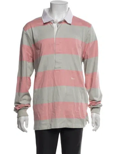 Pre-owned Dior Men 2026 Striped Polo Shirt In Pink