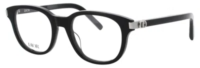 Dior Men's Acetate Square Eyeglasses 51-20-145 In 001 - Shiny Black / Demo