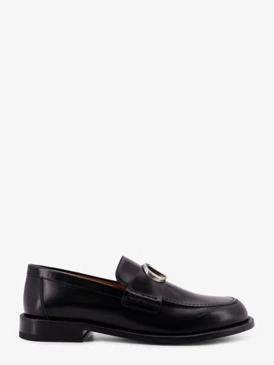 Dior Loafers Buckle Detail Round Toe Design In Black
