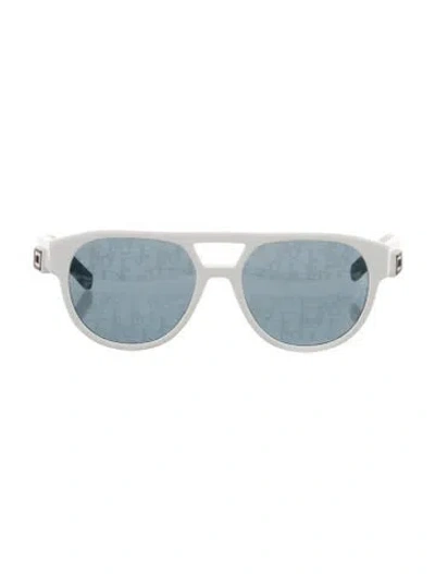 Pre-owned Dior Men Aviator Mirrored Sunglasses In White
