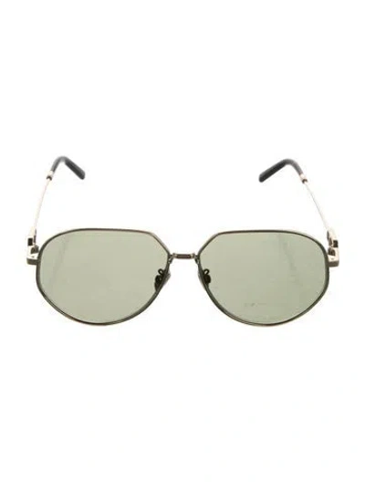 Pre-owned Dior Men Aviator Tinted Sunglasses In Gold