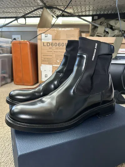 Pre-owned Dior Men Aw19 Evidence Chelsea Boots In Black