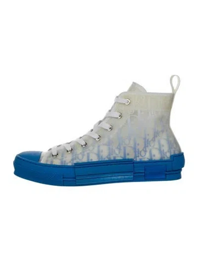 Pre-owned Dior Men B23 'dior Oblique Transparent - Gradient Blue' Sneakers In White