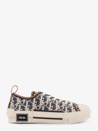 Dior Men B23 League  Oblique Jacquard Fabric Low-top Sneakers In Blue