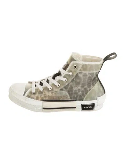 Pre-owned Dior Men B23 'leopard' Sneakers In White