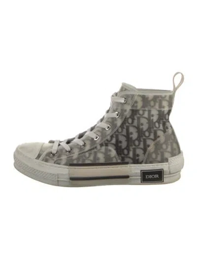 Pre-owned Dior Men B23 Oblique Sneakers In Gray