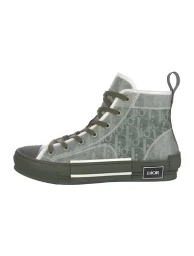 Pre-owned Dior Men B23 Oblique Sneakers In Green
