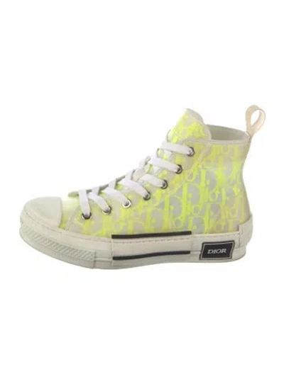 Pre-owned Dior Men B23 Oblique Sneakers In White