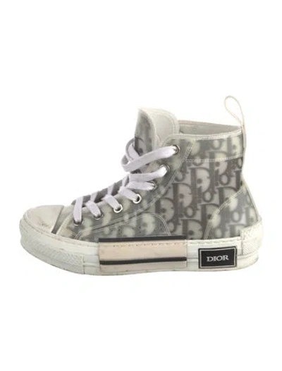 Pre-owned Dior Men B23 Oblique Sneakers In White