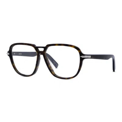 Dior Men's Black Aviator Eyeglass Frames Blacksuitoai 2000