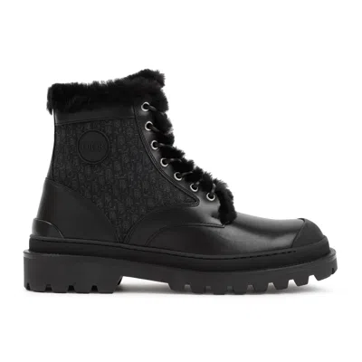 DIOR MEN'S BLACK LEATHER BOOTS FOR FW22