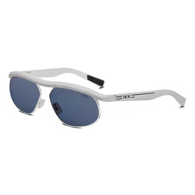 Dior Men's Black Oval Sunglasses Iders1u F1b0 In ["blue"]