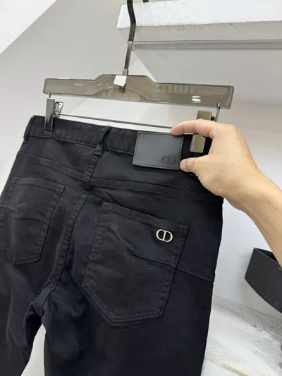 Pre-owned Dior Men's Black Stretch Denim Jeans