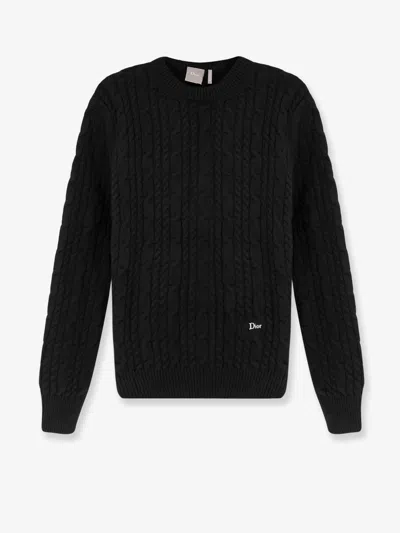 Dior Men Cable-knit Cashmere Sweater In Black