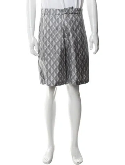 Pre-owned Dior Men Cannage Pattern Flat Front Shorts In Gray