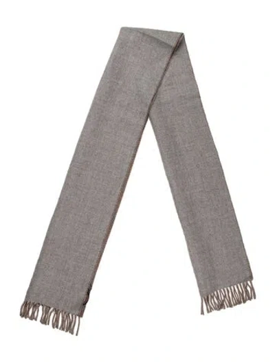 Pre-owned Dior Men Cashmere Printed Scarf W/ Tags In Gray