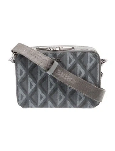 Pre-owned Dior Men Cd Diamond Double Zip Mini 2023 W/ Tags In Gray