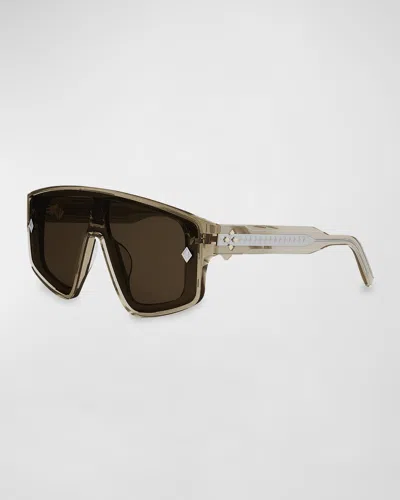 Dior Men's Cd Diamond M1u Sunglasses In Shiny Beige Brown