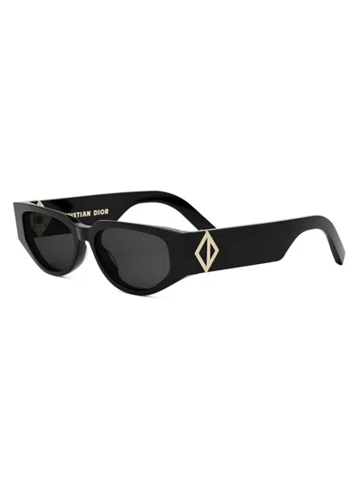 Dior Men's Cd Diamond S7i Geometric Sunglasses In Black Dark Grey
