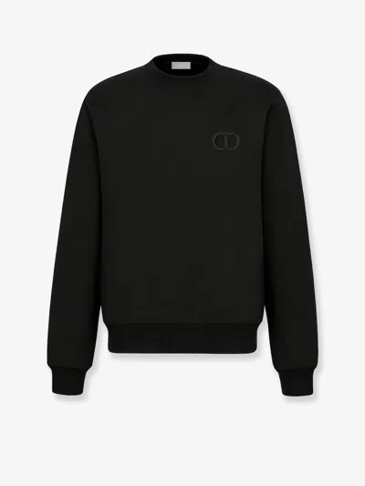 Dior Men Cd Icon Fleece Cotton Sweatshirt In Black